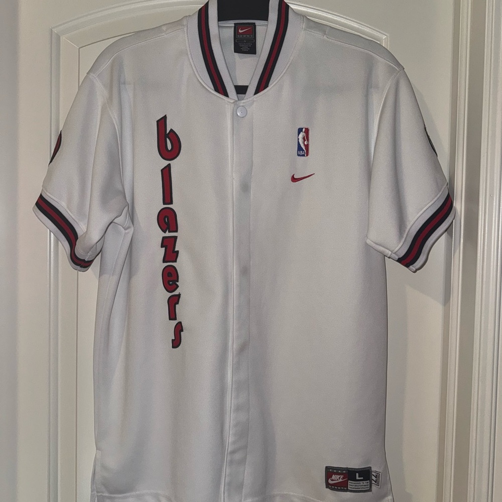 Nike White Blazers Jersey with Red and Black Details